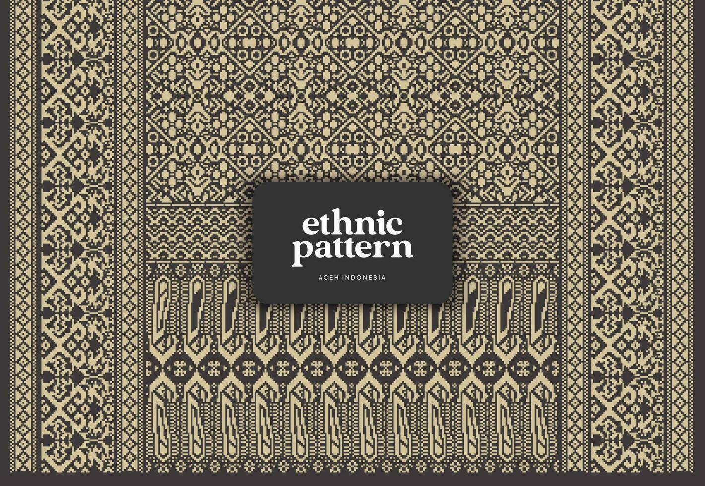 Tenun Indonesia Aceh Pattern weaving background vector
