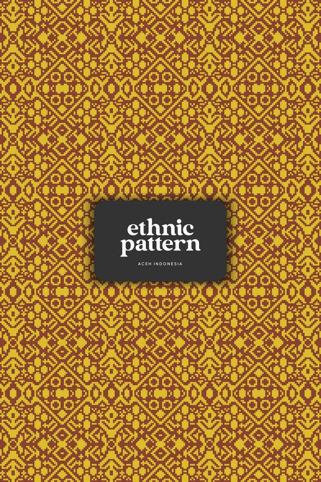 Tenun Indonesia Aceh Pattern weaving background vector