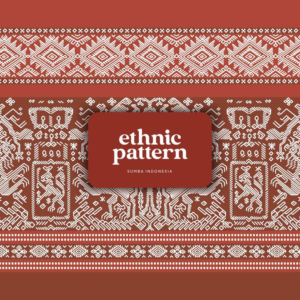 Tenun Indonesia Sumba Pattern weaving background vector