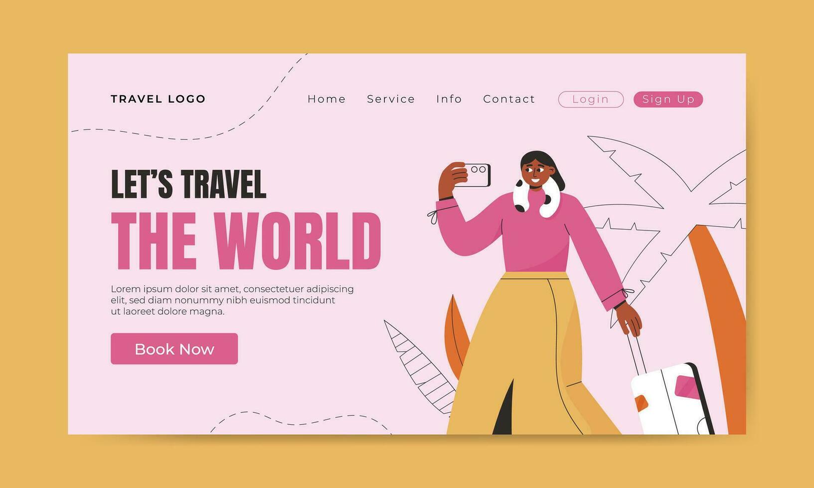 Travel Landing page template vector