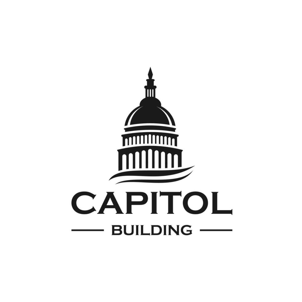 Capitol building logo design illustration vector, suitable for your design need, logo, illustration, animation, etc. vector