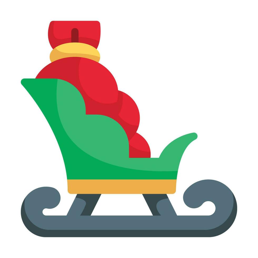 Sled flat icon vector