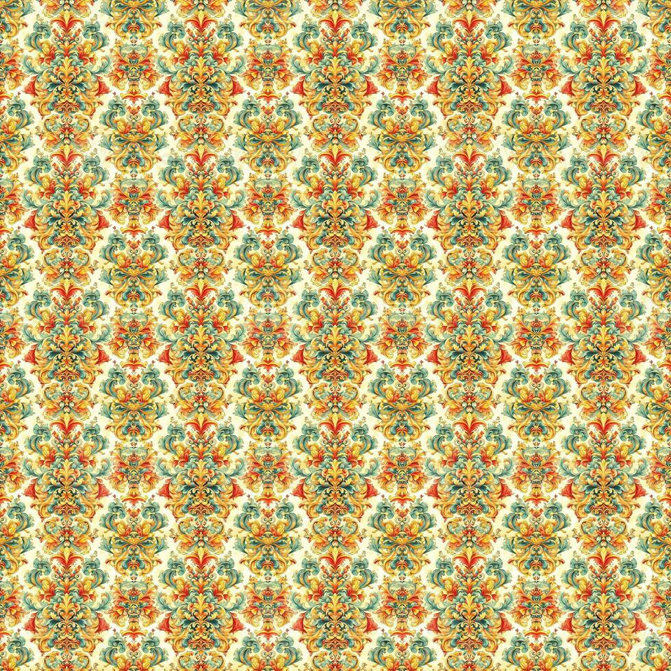beautiful spring floral seamless patterns with flowers leaves purple and pink on white background. Hand draw photo
