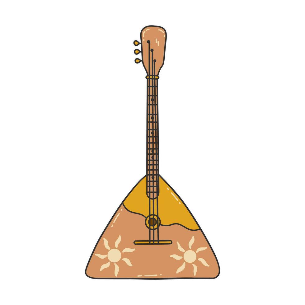 Balalaika. Russian folk musical instrument. Vector doodle card