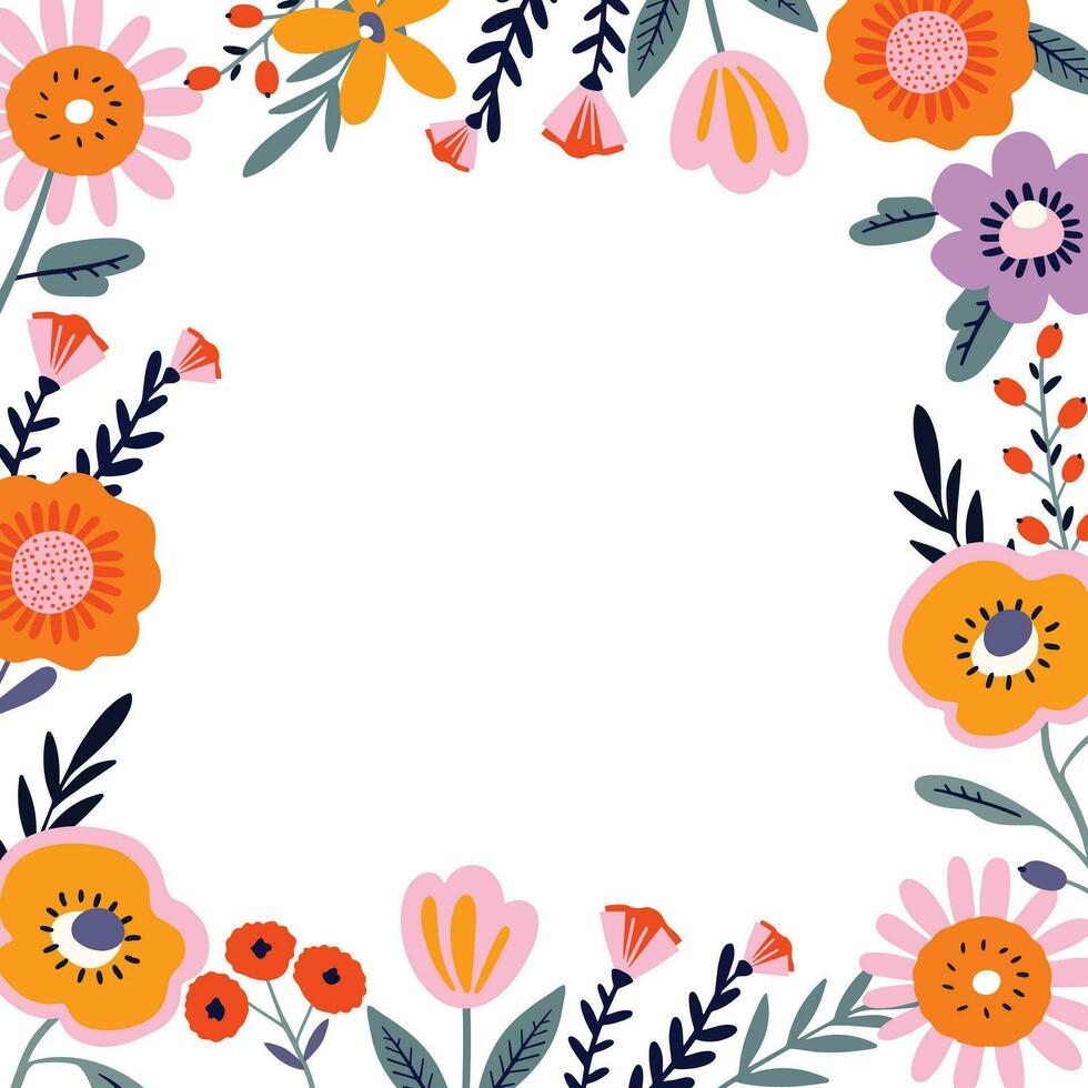 floral marco con sitio para tu texto. vector ilustración.