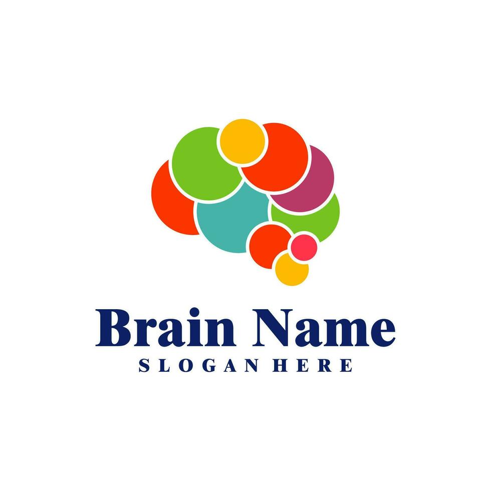 Colorful Brain logo design vector. Creative Brain logo concepts template vector