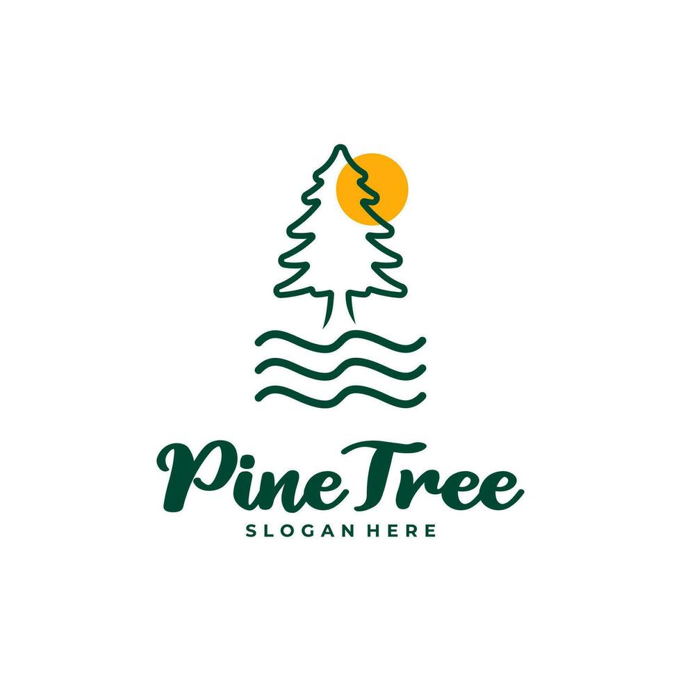 Pine Tree logo design vector. Creative Pine Tree logo concepts template vector