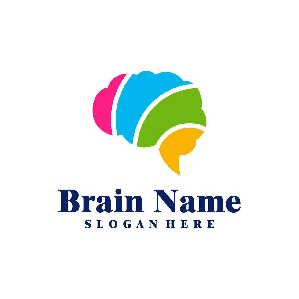 Colorful Brain logo design vector. Creative Brain logo concepts template vector