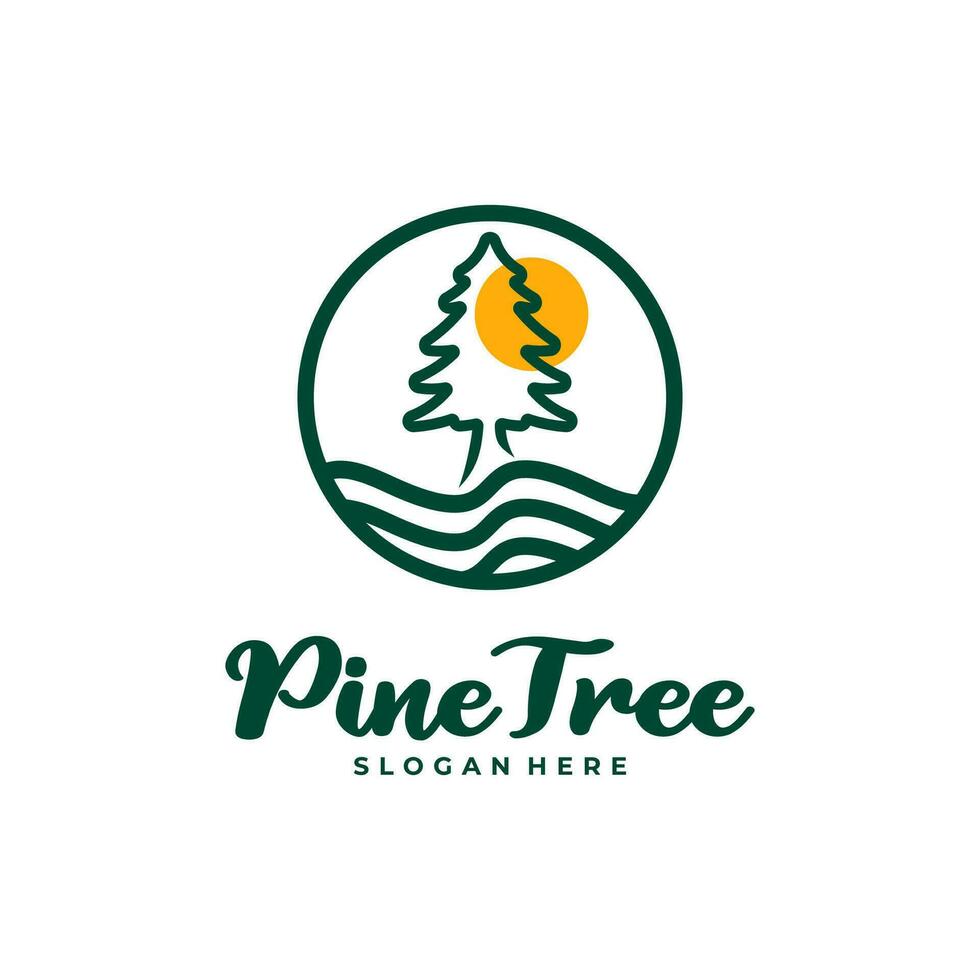 Pine Tree logo design vector. Creative Pine Tree logo concepts template vector