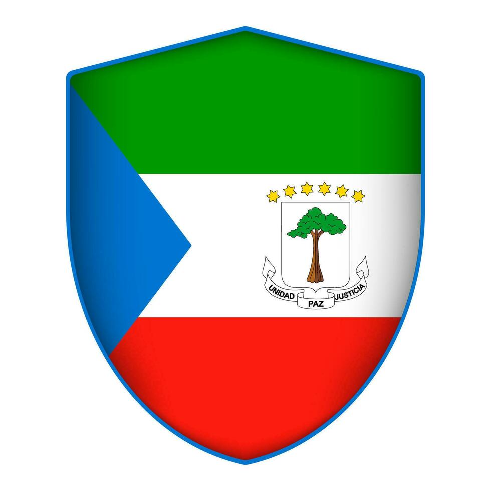 ecuatorial Guinea bandera en proteger forma. vector ilustración.