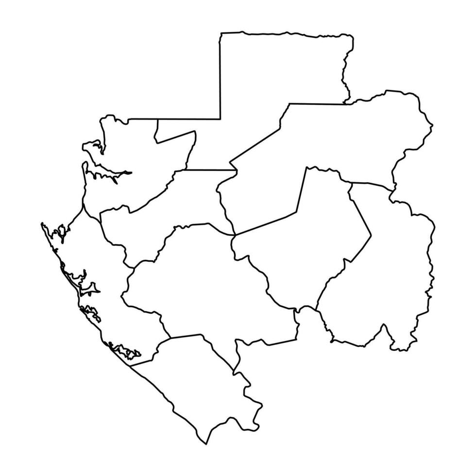 Gabon map with administrative divisions. Vector illustration.