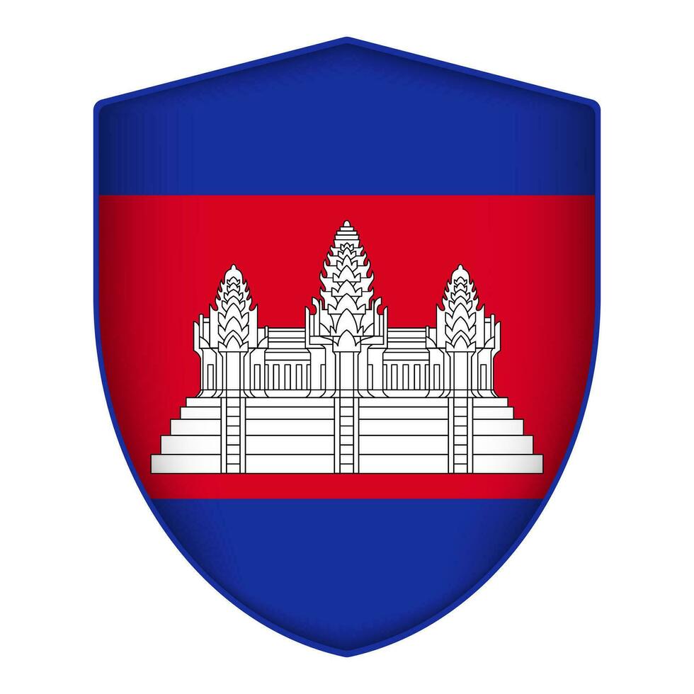 Camboya bandera en proteger forma. vector ilustración.