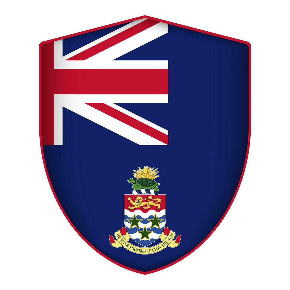 Cayman Islands flag in shield shape. Vector illustration.