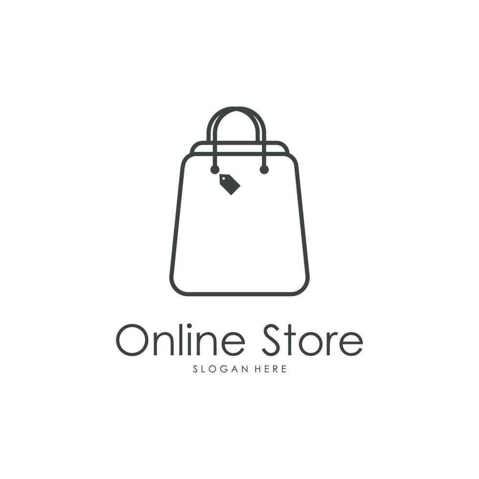 shopping bag logo vector illustration template