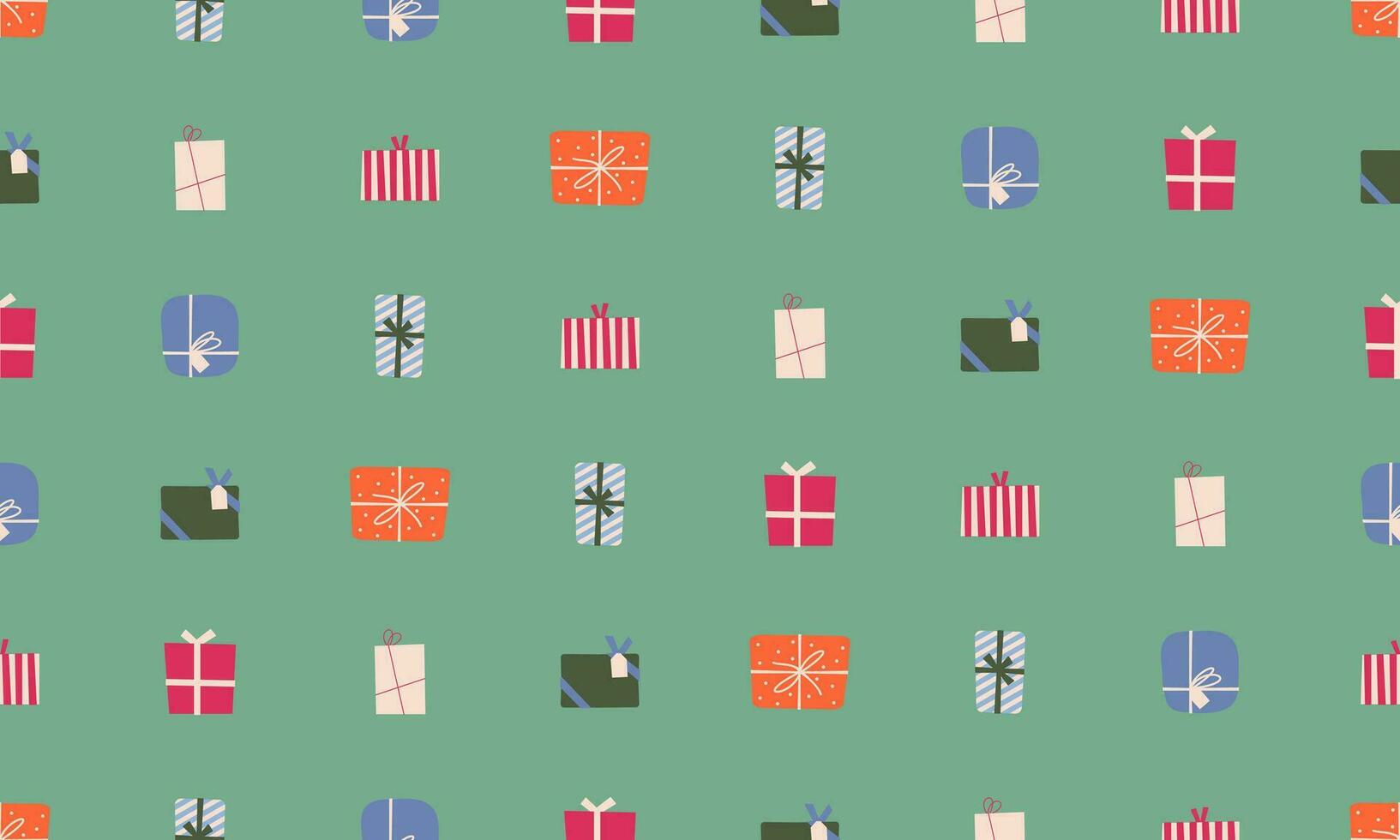 Vintage Christmas Gift Wrapping Paper Seamless Vector Present Pattern Background