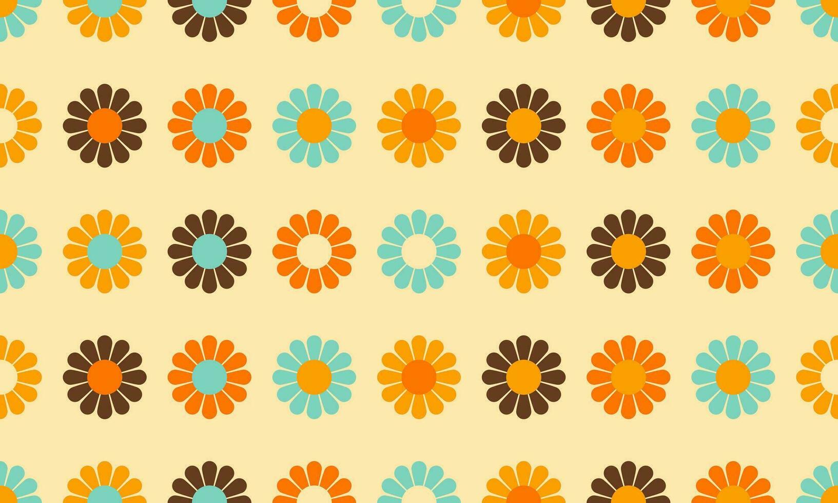 Vintage Flowers Seamless Vector Pattern Wallpaper Background