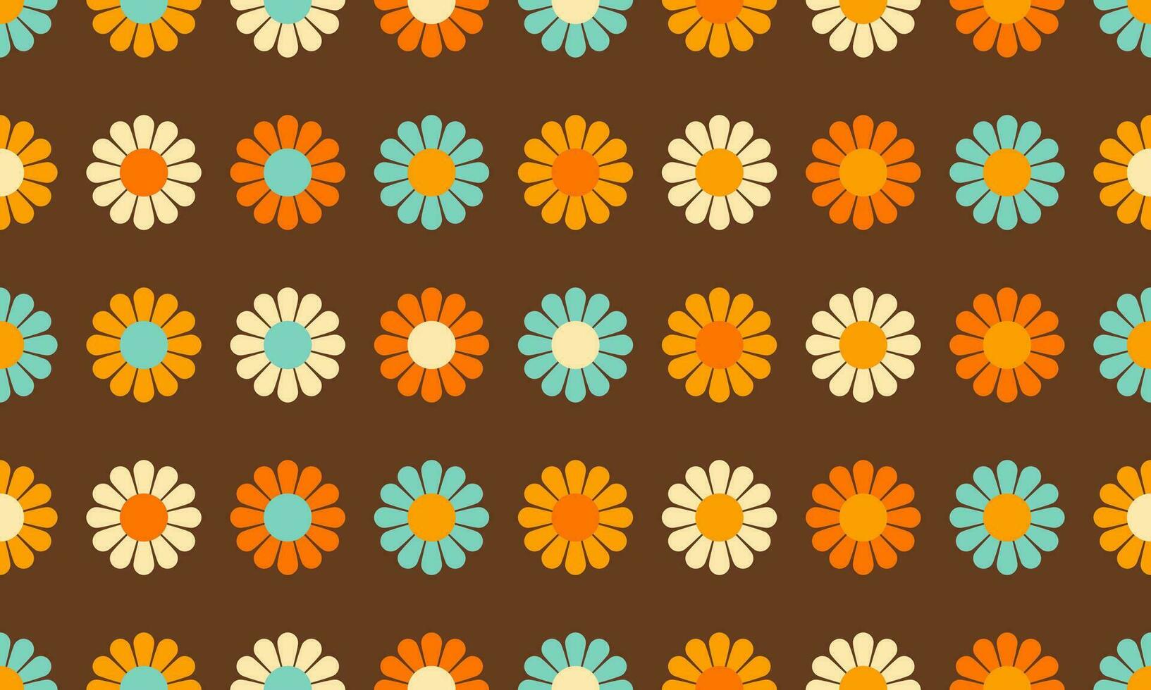 Vintage Dark Flowers Seamless Vector Pattern Wallpaper Background