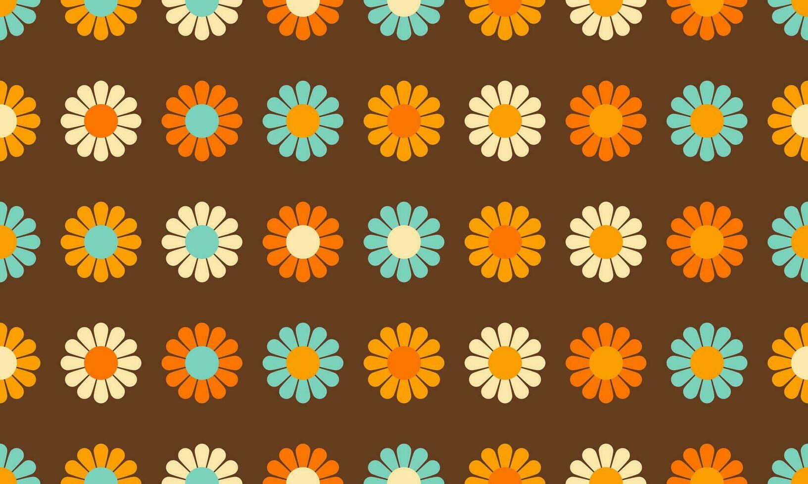 Vintage Dark Flowers Seamless Vector Pattern Wallpaper Background