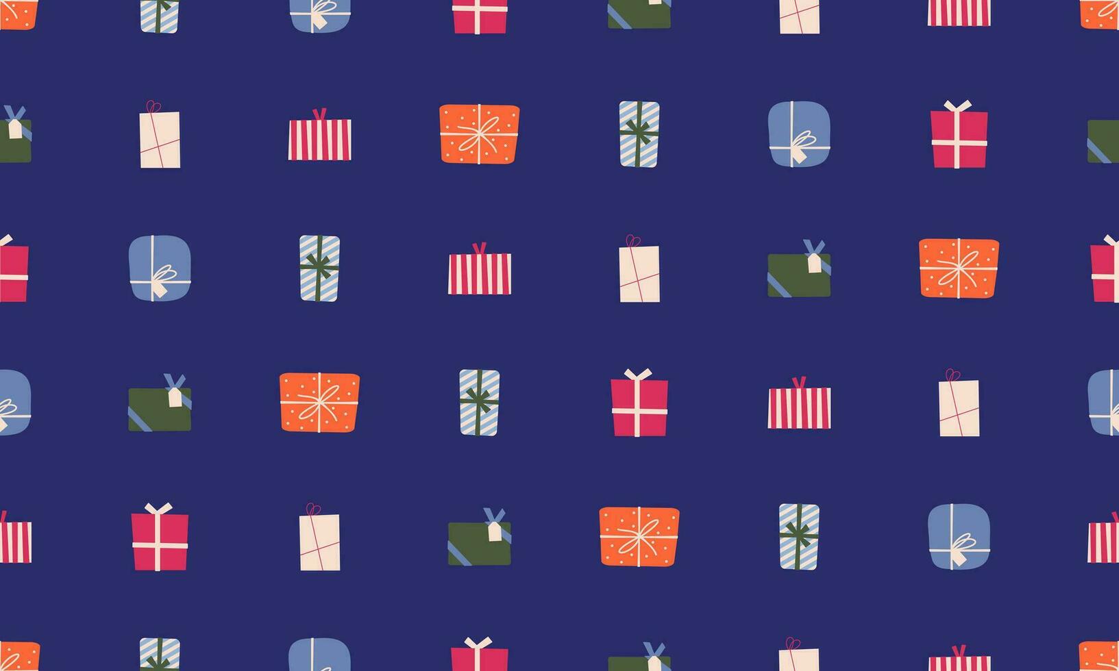 Vintage Christmas Gift Wrapping Paper Seamless Vector Present Pattern Background