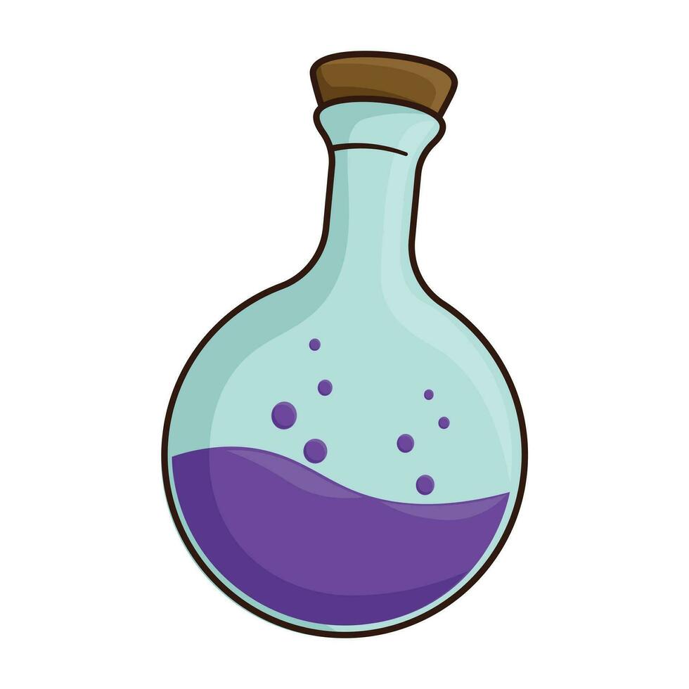 Chemistry flask icon. Cartoon illustration of chemistry flask vector icon for web