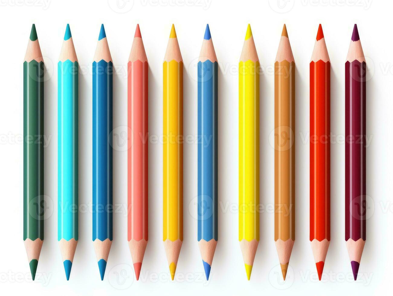 Isolated color pencils on white background, AI Generative photo