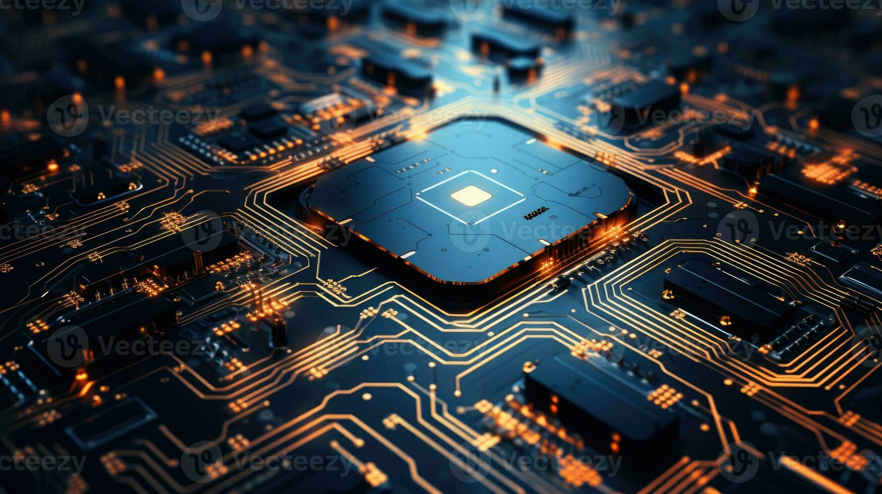 abstract tech background filled with a mesmerizing array of circuitry patterns, AI Generative photo