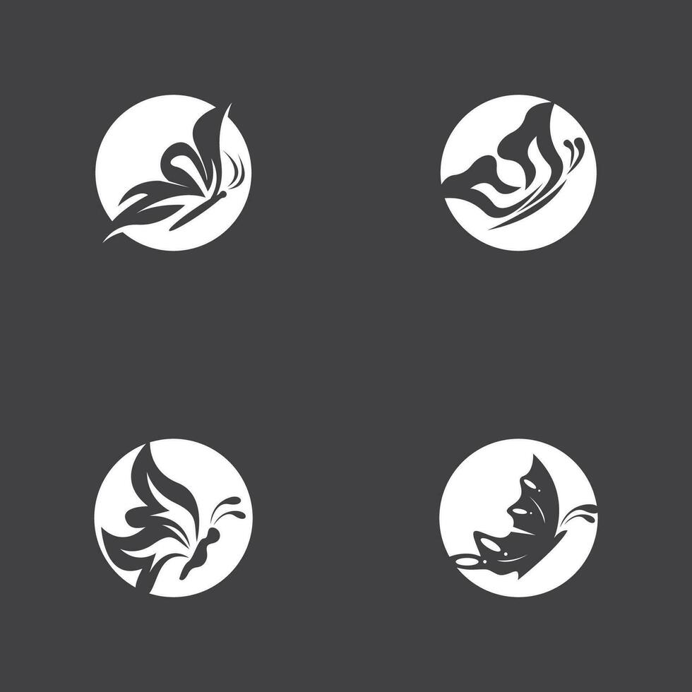 Black silhouette butterfly icon and symbol template vector