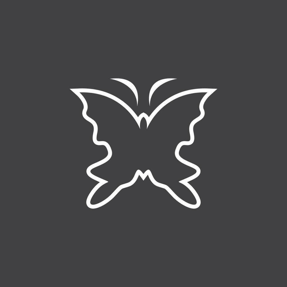 Black silhouette butterfly icon and symbol template vector