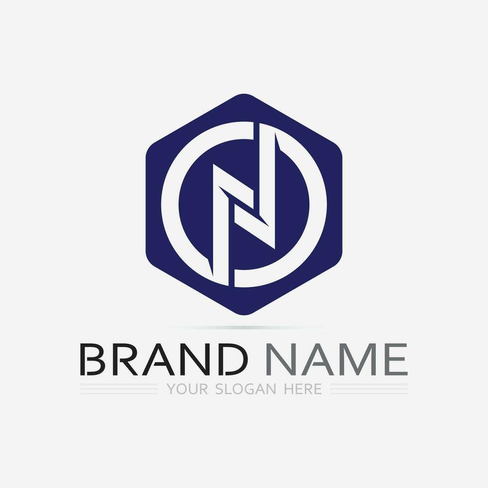 N Letter Logo Template vector
