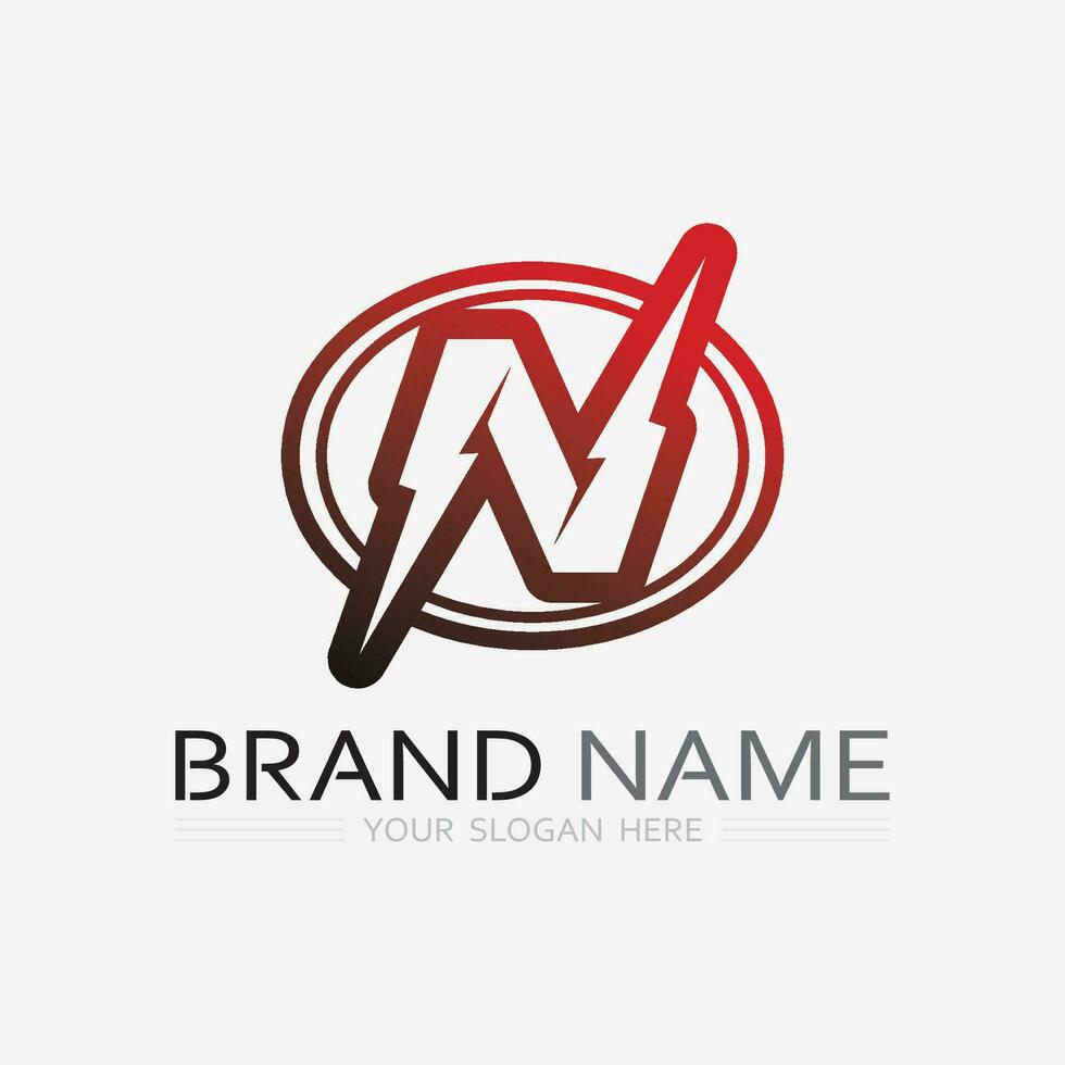 N Letter Logo Template vector