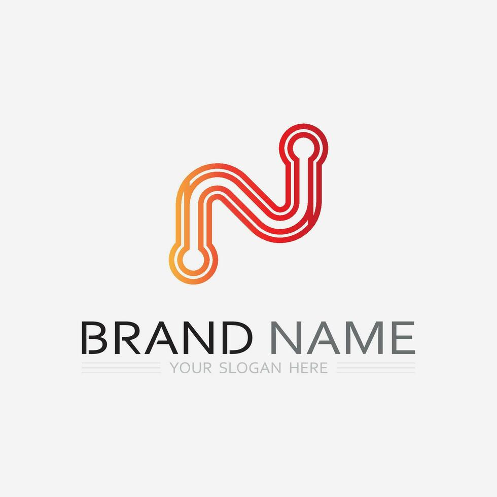 N Letter Logo Template vector