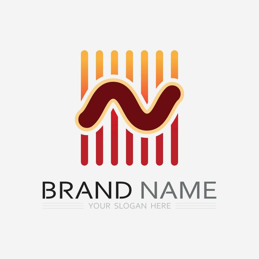 N Letter Logo Template vector