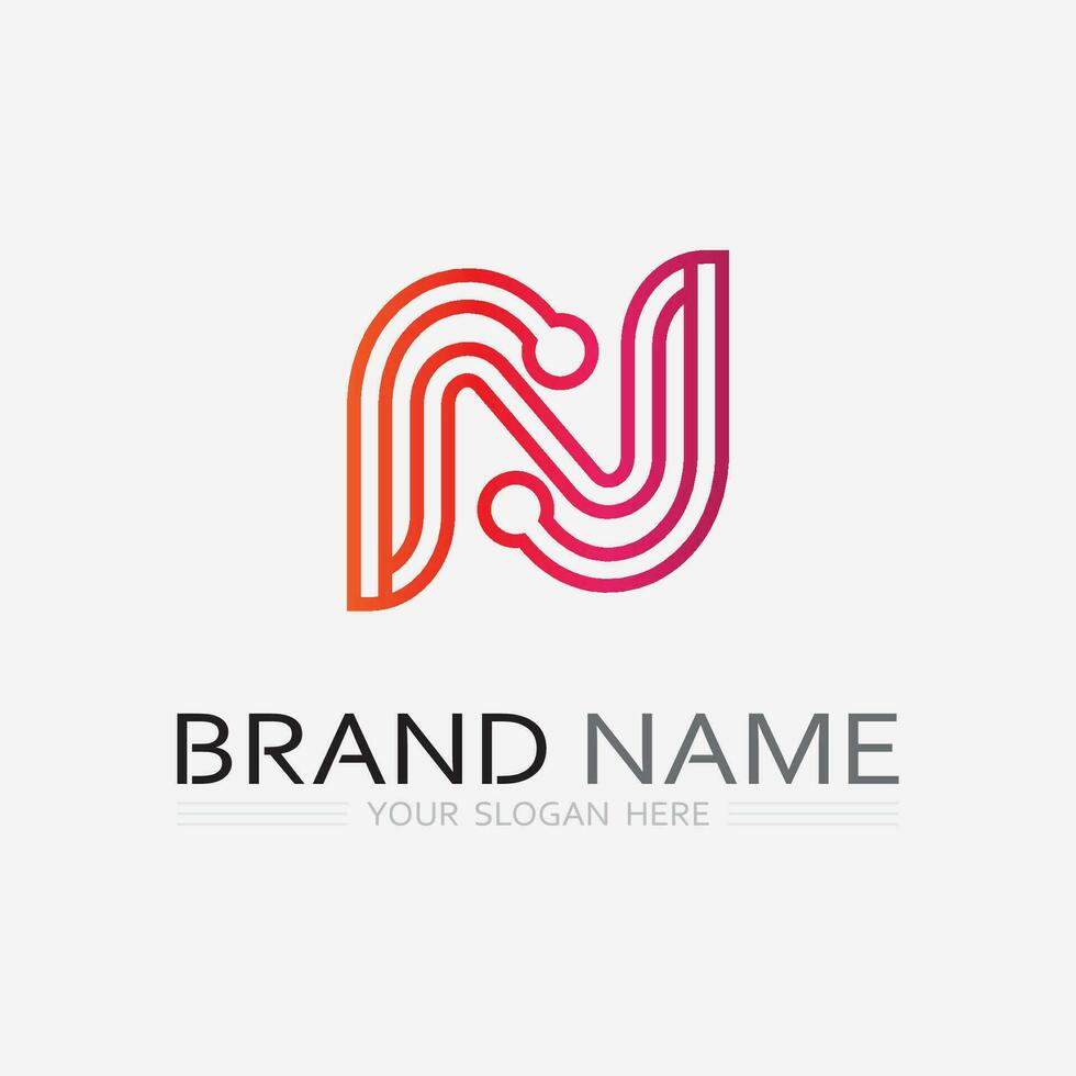 N Letter Logo Template vector