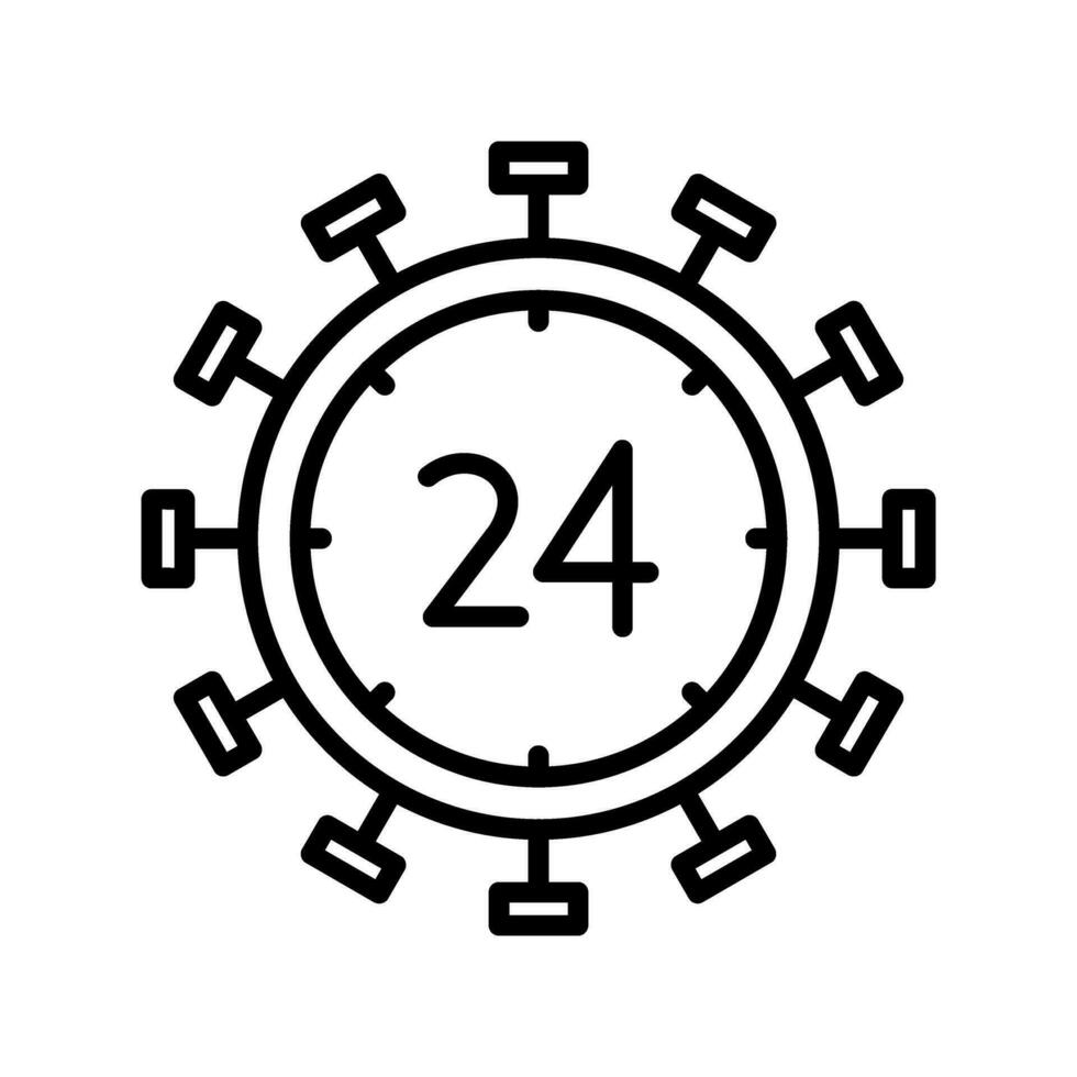 Icono de vector de 24 horas