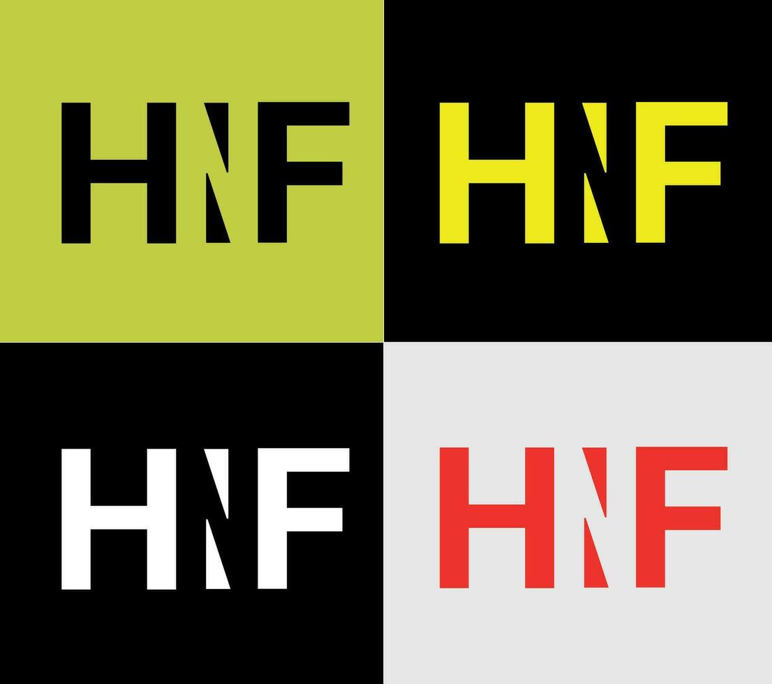 HNF Letter  logotype, elements color variation abstract icon. Modern logotype, business template. vector
