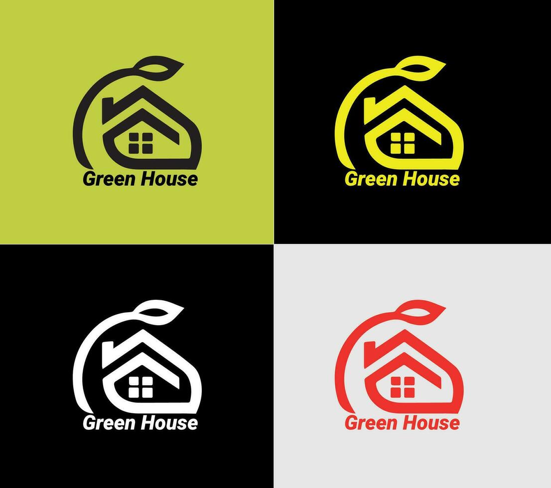 House logotype, elements color variation abstract icon. Modern logotype, business template. vector