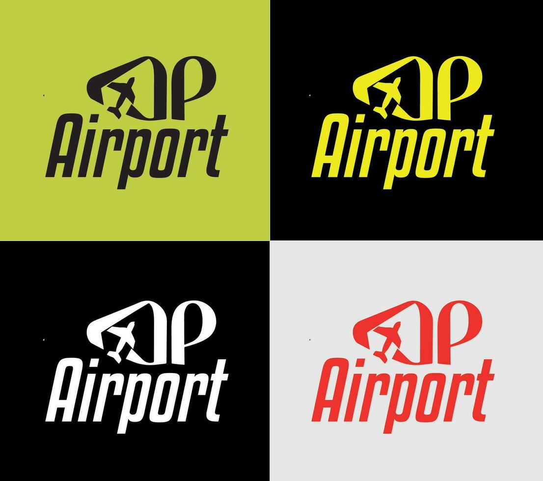 aeropuerto logotipo, elementos color variación resumen icono. moderno logotipo, negocio modelo. vector