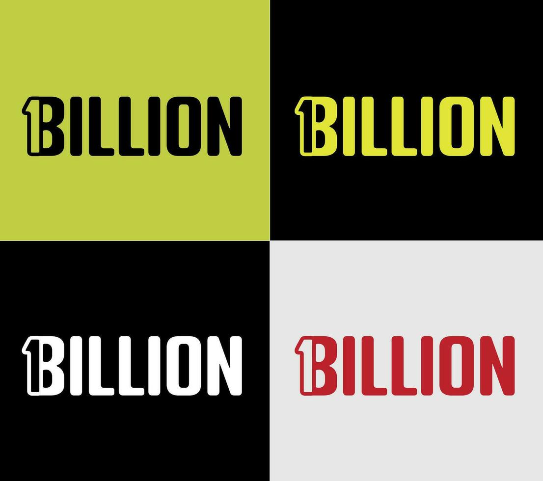 1 billion logotype, elements color variation abstract icon. Modern logotype, business template. vector