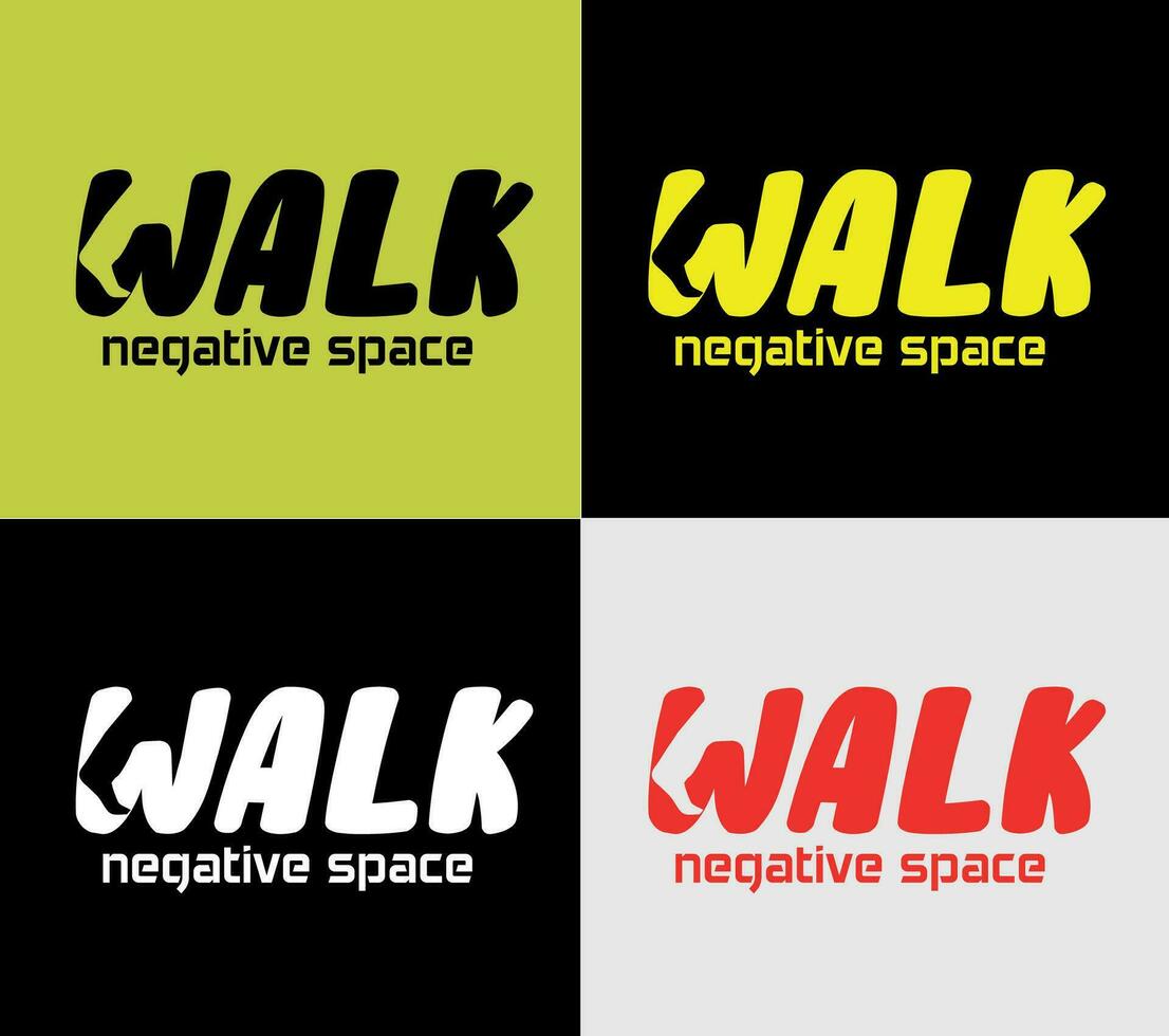 Walk Negative space logotype, elements color variation abstract icon. Modern logotype, business template. vector