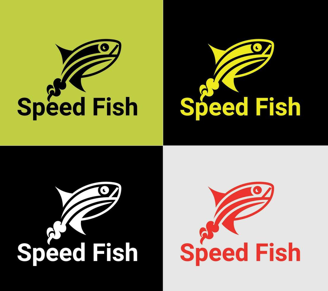 Speed Fish logotype, elements color variation abstract icon. Modern logotype, business template. vector