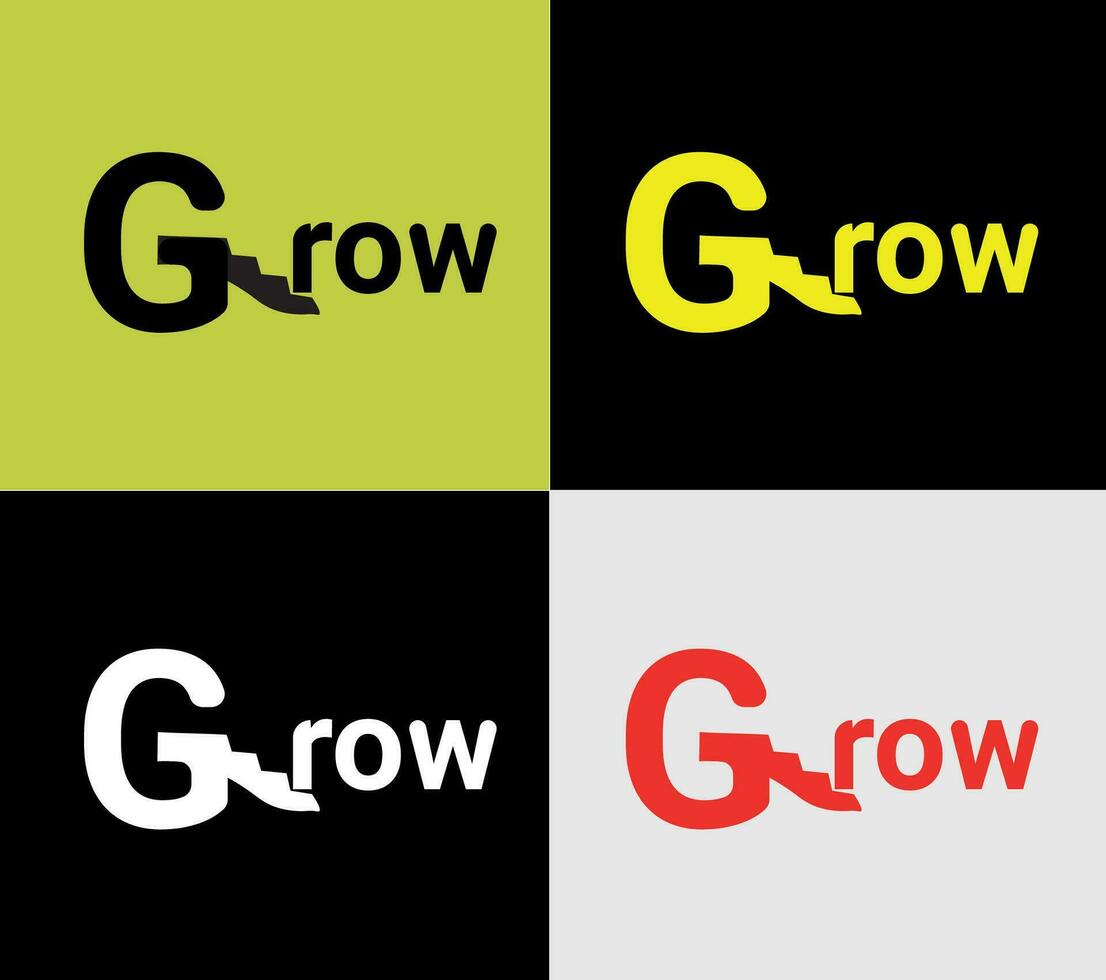 Grow logotype, elements color variation abstract icon. Modern logotype, business template. vector