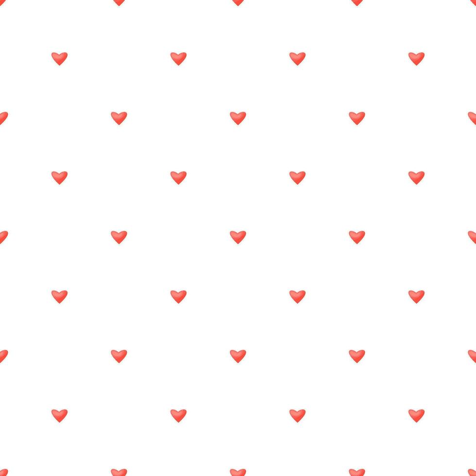 Seamless pattern with small pink hearts on a white background. Valentines day Background. Love Romantic Theme. Vector Texture with Small hearts. Minimalist Design for Wrapping, Fabric, Wedding Decor