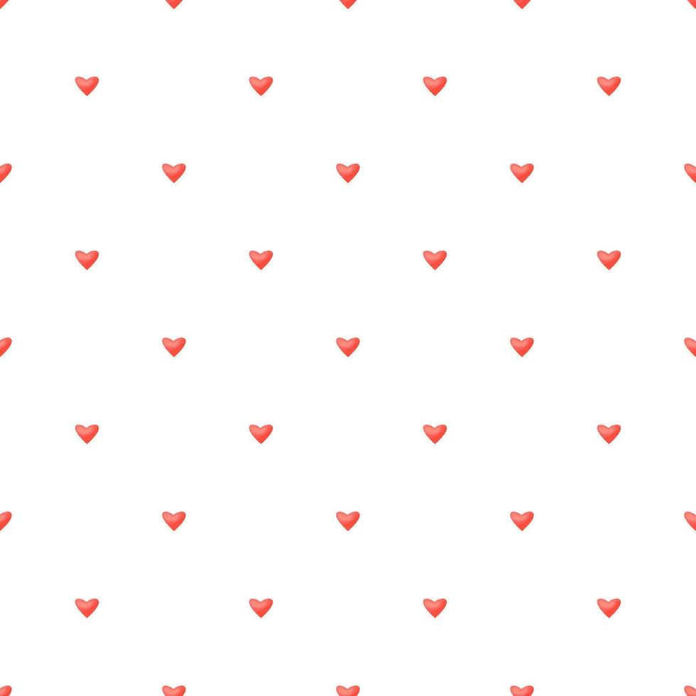 Seamless pattern with small pink hearts on a white background. Valentines day Background. Love Romantic Theme. Vector Texture with Small hearts. Minimalist Design for Wrapping, Fabric, Wedding Decor