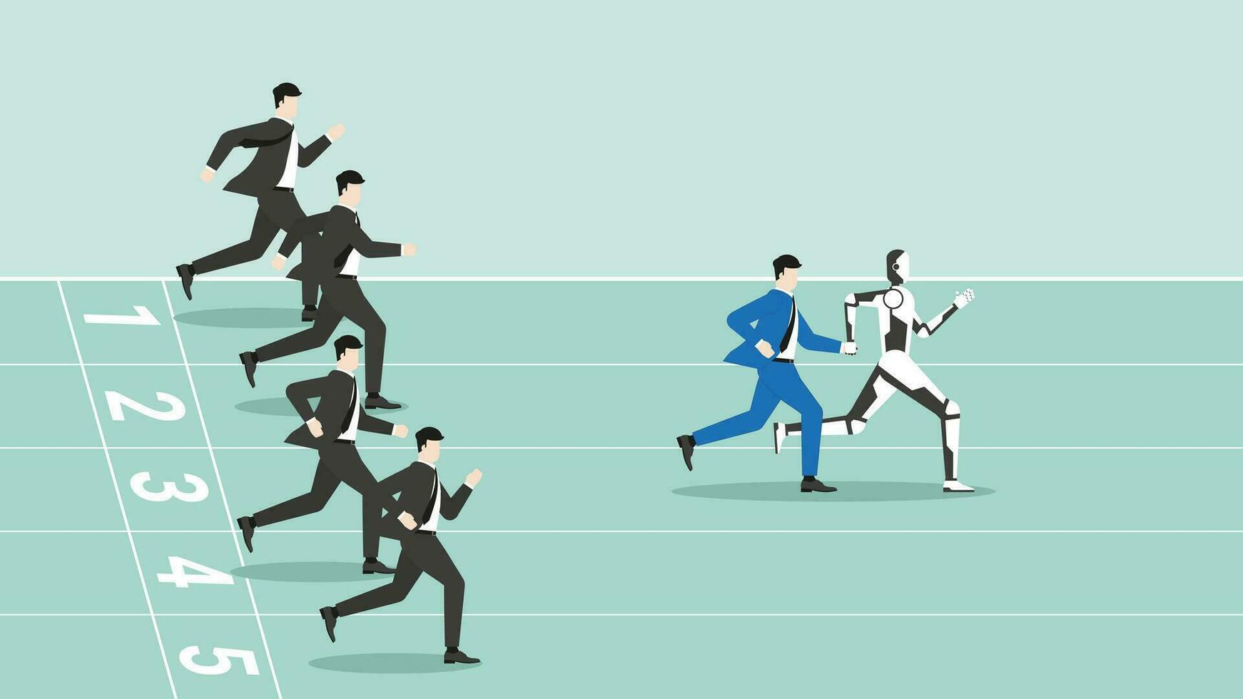AI technology concept of business assistant, consultant, and support. vector