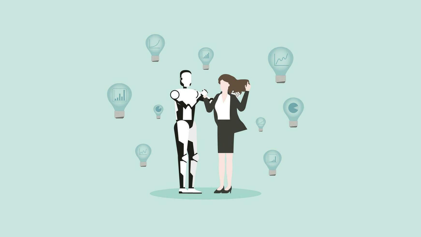 AI technology concept of business assistant, consultant, and support. vector