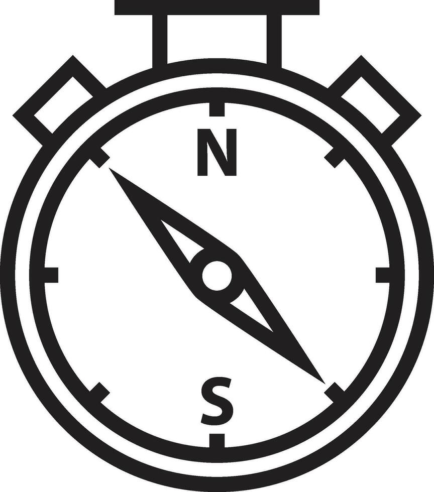 Compass icon. Vector compass with North, South, East and West indicated