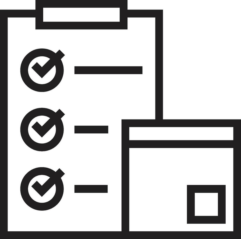 Parcels Checklist Icon. Delivery of order in cardboard box vector