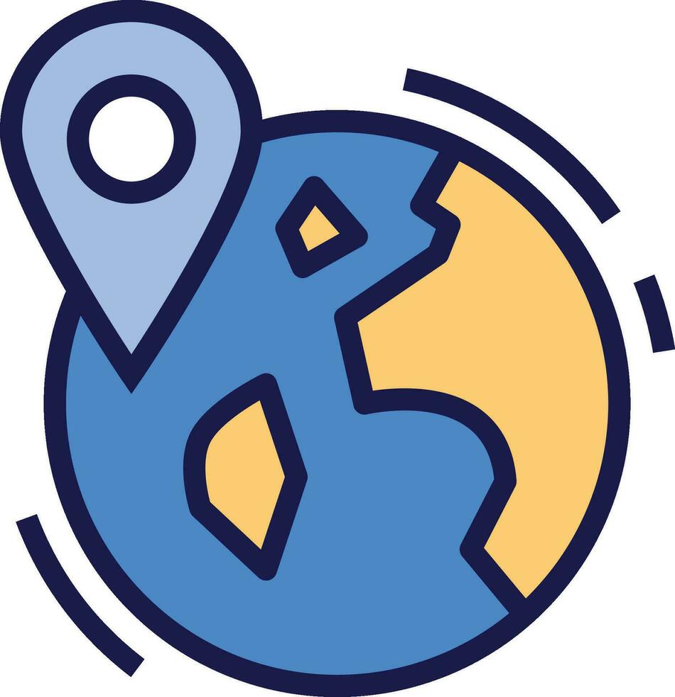 Global Location Icon. Global position icon vector
