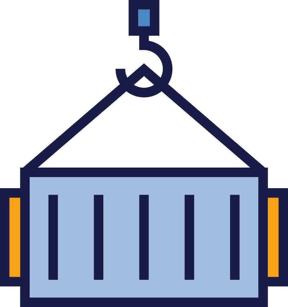 Container Icon. Export Import. Pulley and Container Icon vector