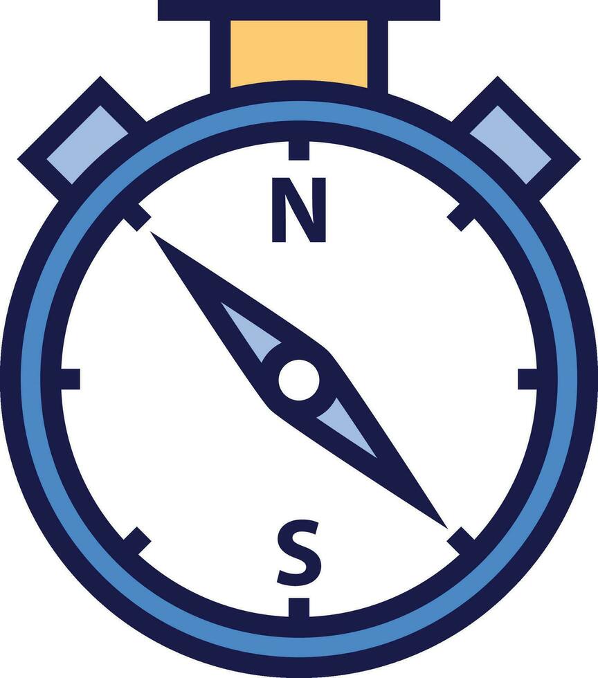 Compass icon. Vector compass with North, South, East and West indicated